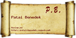 Patai Benedek névjegykártya