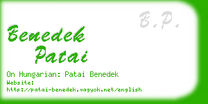 benedek patai business card